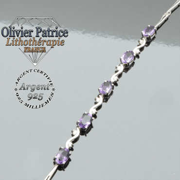 bracelet améthyste en argent 925 - 3 pièces