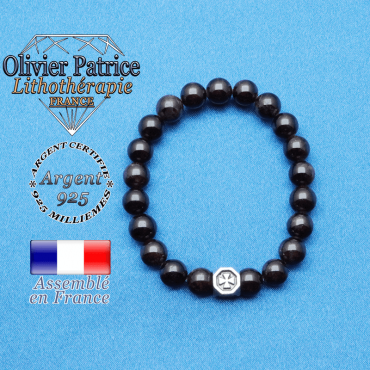 bracelet cube croix en argent 925 et sa pierre naturelle en grenat