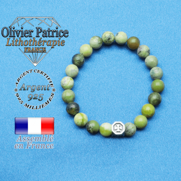 bracelet cube croix en argent 925 et sa pierre naturelle en truquoise africaine