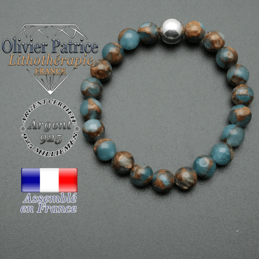 bracelet boule lisse de 10mm en argent 925 en bornite