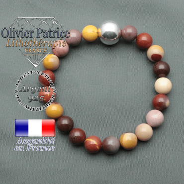 bracelet boule lisse de 12mm en argent 925 en japse mokaite