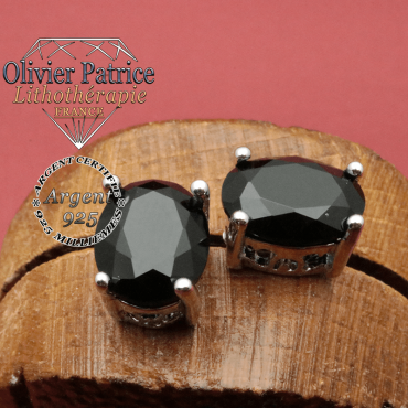 Boucles d'oreilles en onyx naturel et argent 925 de la parure
