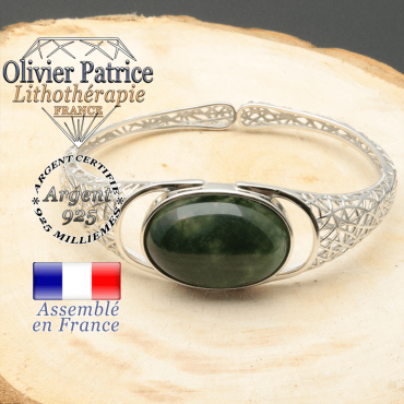 Bracelet toile araignée tissés en argent 925 et agate mousse pierre naturelle