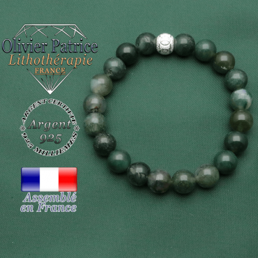 Bracelet pour femme argent 925 avec pierre naturelle et boule jeux olympiques