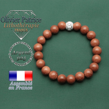 Votre bracelet femme argent 925 et sa boule brillante strass des jeux JO olympiques sport et goldstone pierre de Venise