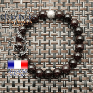 Bracelet uni strass argent 925 femme avec pierre grenat naturel 8 mm