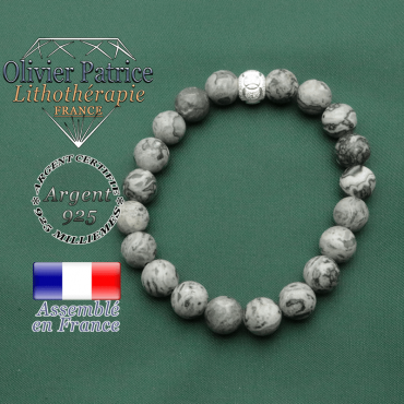 Jaspe naturel crazy lace et gris pour bracelet femme et apprêt jeux