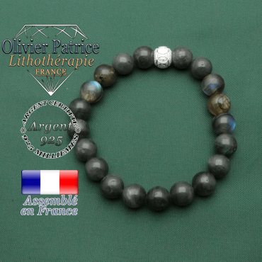 Votre bracelet en pierres naturelles labradorite argent 925 avec sa finition spécial jeux olympiques