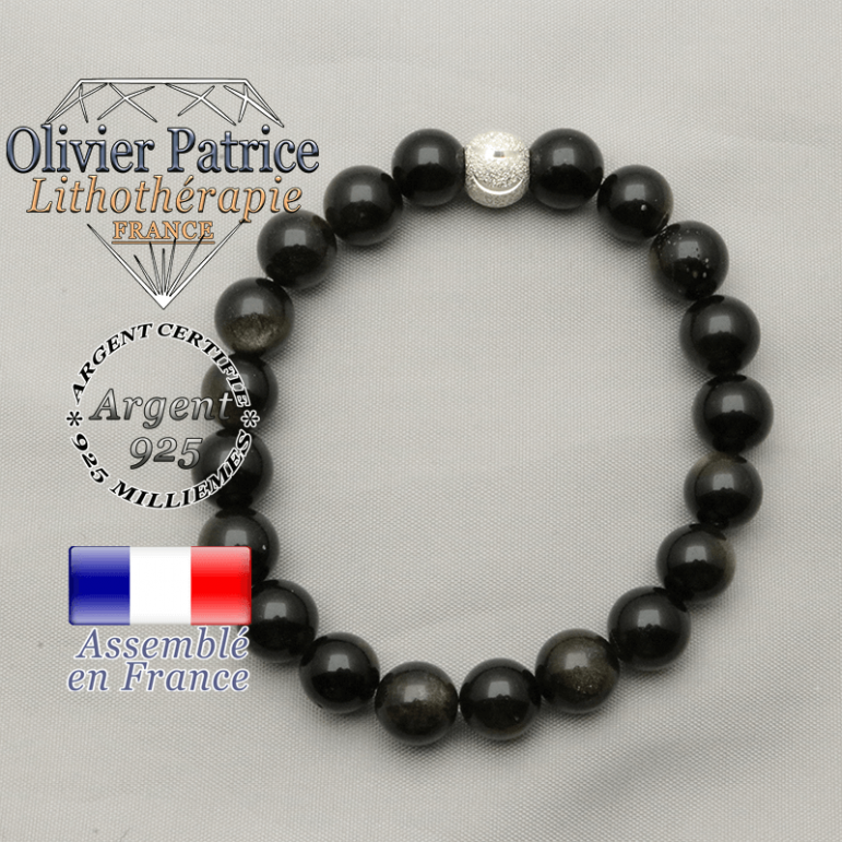 Bracelet sourire de femme en argent 925 et boule srass 8 mm