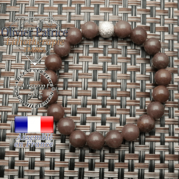 Bracelet quartz vin naturel avec finition strass unie et argent 925