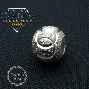 Boule JO gravés en argent strass 925