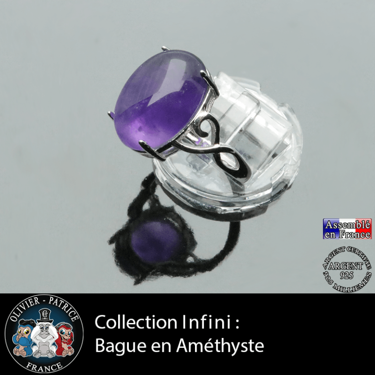 Bague Infini en améthyste et argent 925