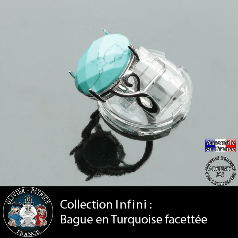 Bague Infini en turquoise et argent 925