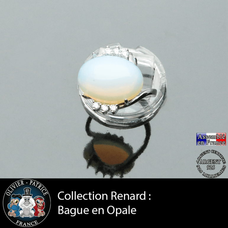 Bague collection Renard en opale natuelle et argent 925