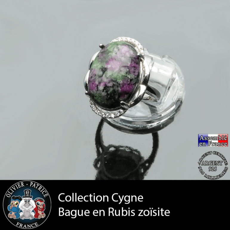 Bague Bague Cygne en rubis zoïsite et argent 925