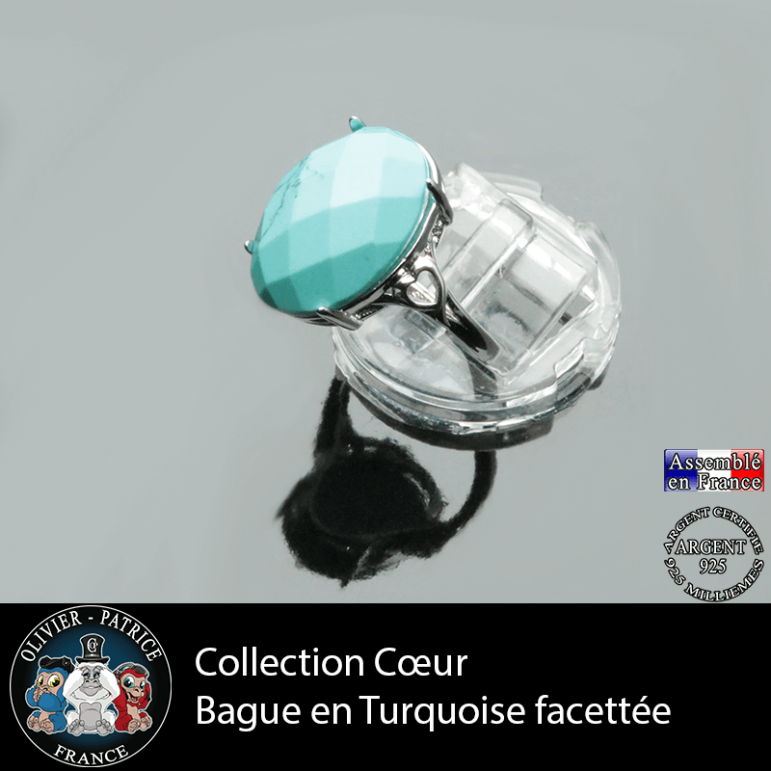 Bague Coeur en turquoise et argent 925