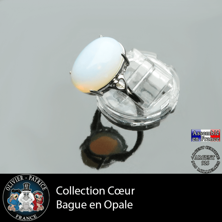 Bague Coeur en opale et argent 925