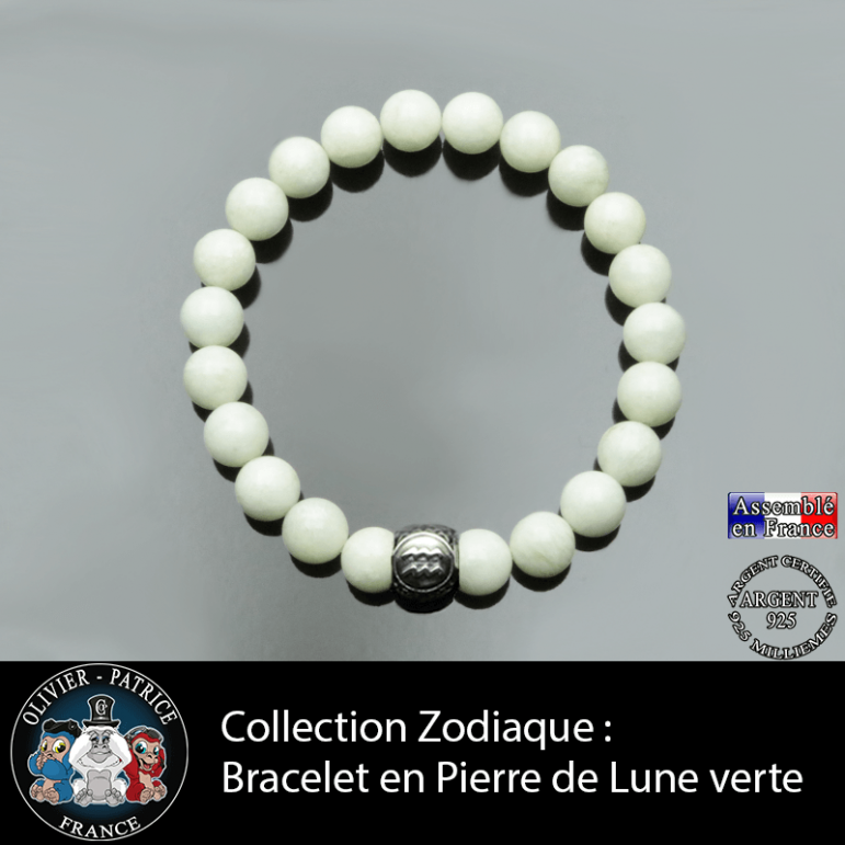 Bracelet et son signe astrologique en argent 925 gravé 3 faces