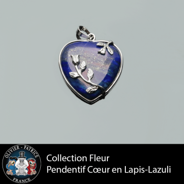 Cœur Lapis Lazulli - Pendentif vendu dans son écrin