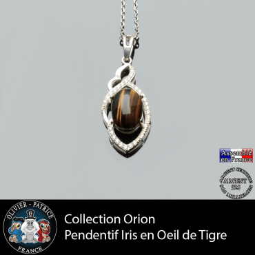 Collection Orion : Pendentif Iris en oeil de tigre