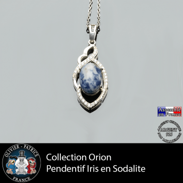 Collection Orion : Pendentif Iris en sodalite naturelle