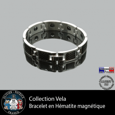 Bracelet chaîne d'hématite magnétique pour homme