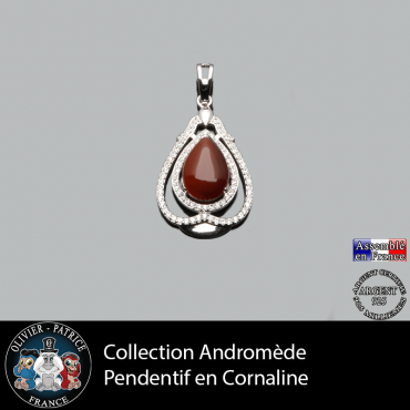 Pendentif Andromède Cornaline en argent 925
