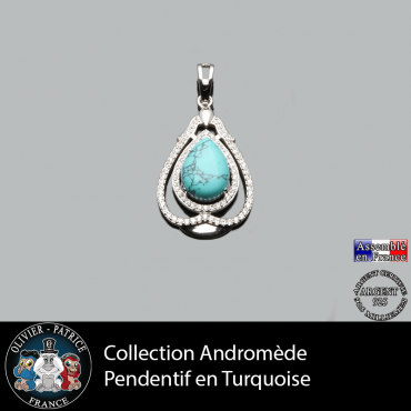 Pendentif Andromède Turquoise en argent 925