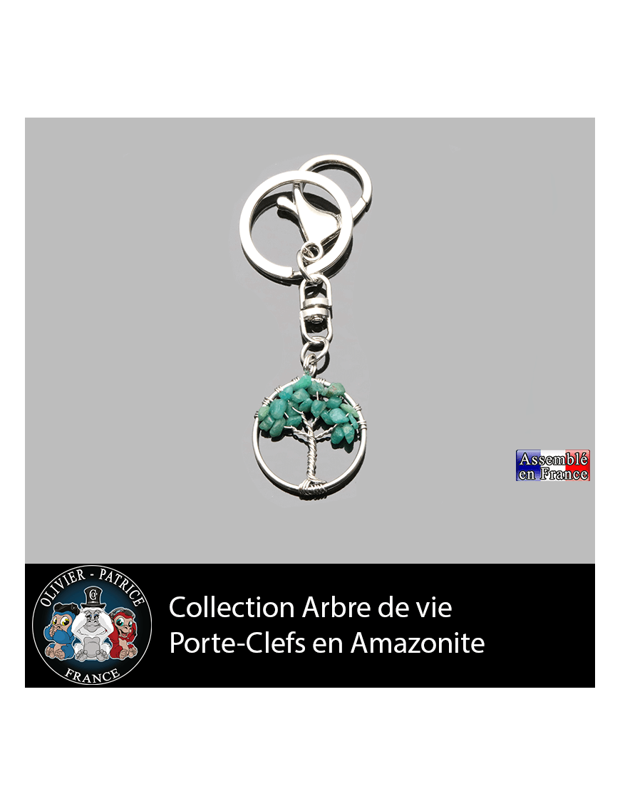 porte clefs en pierre naturelle amazonite