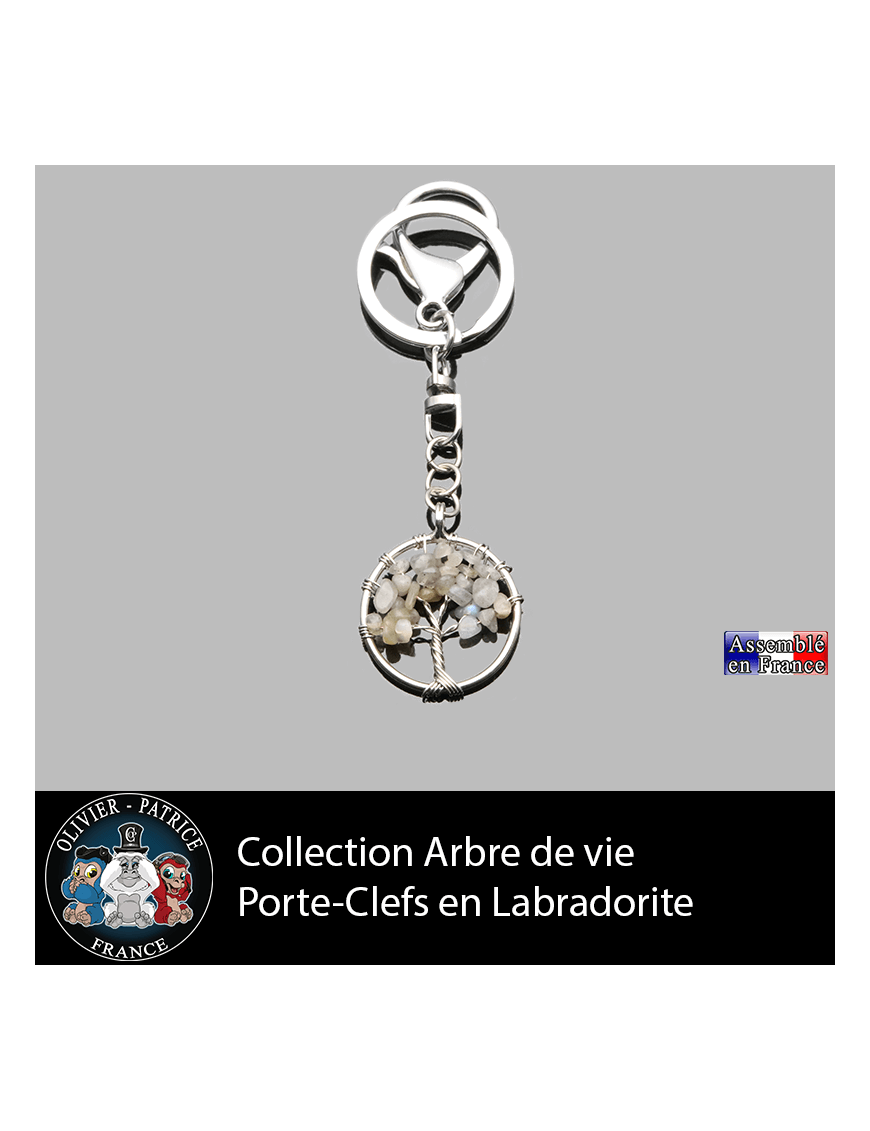 porte clefs en pierre naturelle labradorite