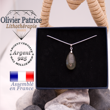 Parure en labradorite : bracelet et pendentif en argent 925