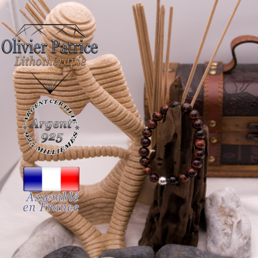 Bracelet œil de taureau en argent 925 - 8 mm