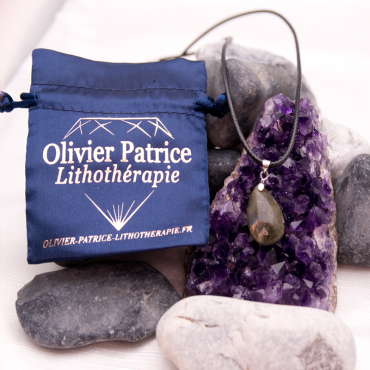 Pendentif en labradorite en forme de goutte d'eau