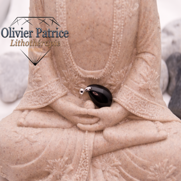Pendentif obsidienne en forme de goutte d'eau