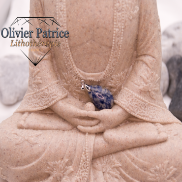 Pendentif sodalite en forme de goutte d'eau