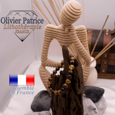 Bracelet Œil de Tigre mantra OM MANI PADME HUM