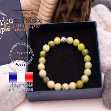 Bracelet turquoise africaine et sa boule en argent 925 dans son écrin