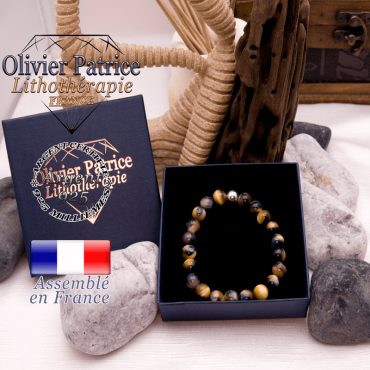 Bracelet Œil de faucon et sa boule en argent 925 dans son écrin