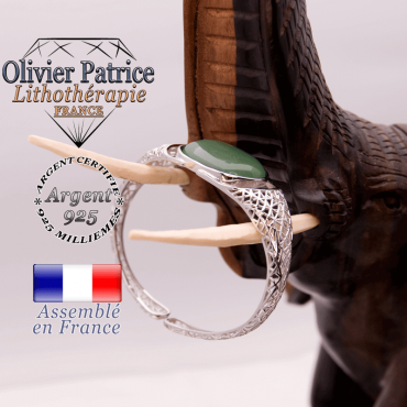 Bracelet toile d'araignée aventurine ouvert en argent 925