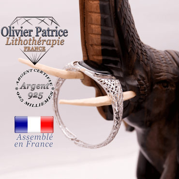 Bracelet toile d'araignée blue sand ouvert en argent 925