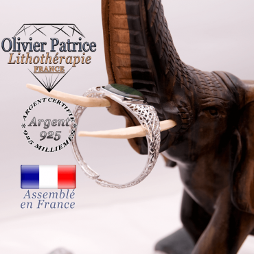 Bracelet toile d'araignée agate mousse en argent 925 dans son écrin