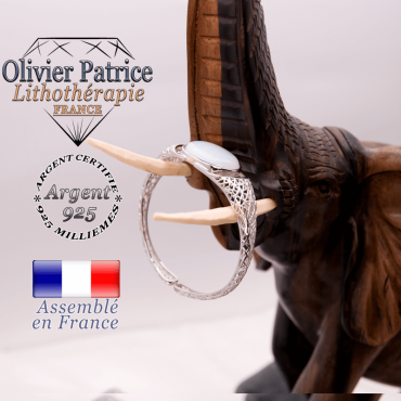 Bracelet toile d'araignée opale ouvert en argent 925