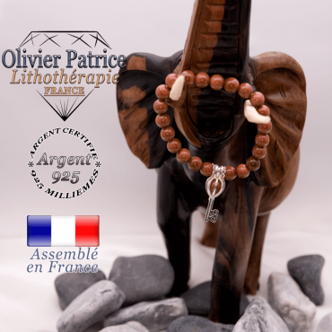 Bracelet goldstone et sa cage clé en argent 925