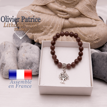 Bracelet quartz vin et son charms coeur en alliage