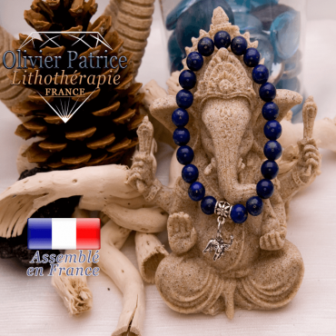 Bracelet lapis lazuli et son charms arbre de vie en alliage