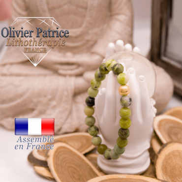 Bracelet turquoise africaine et sa boule plaqué or