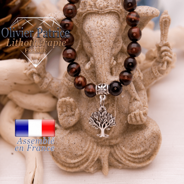 Bracelet œil de taureau charms arbre de vie en alliage