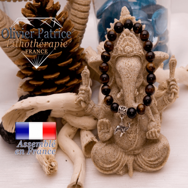 Bracelet œil de taureau charms elephant en alliage