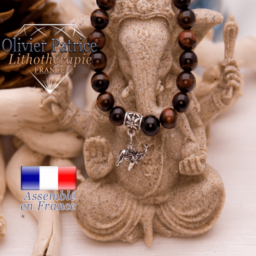 Bracelet œil de taureau charms elephant en alliage