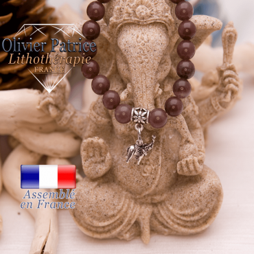 Bracelet quartz vin et son charms éléphant en alliage